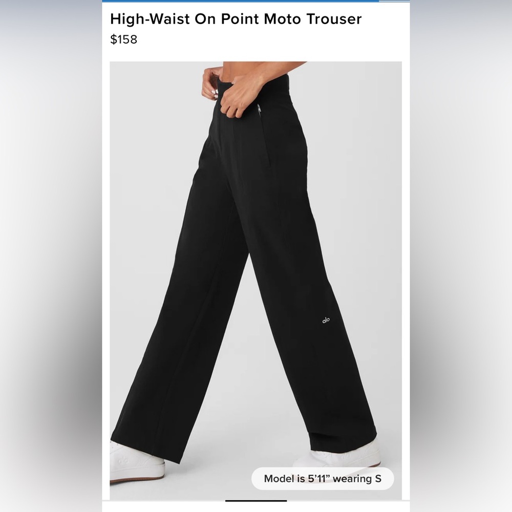 NWOT Alo Yoga High-Waist On Point Moto Trouser